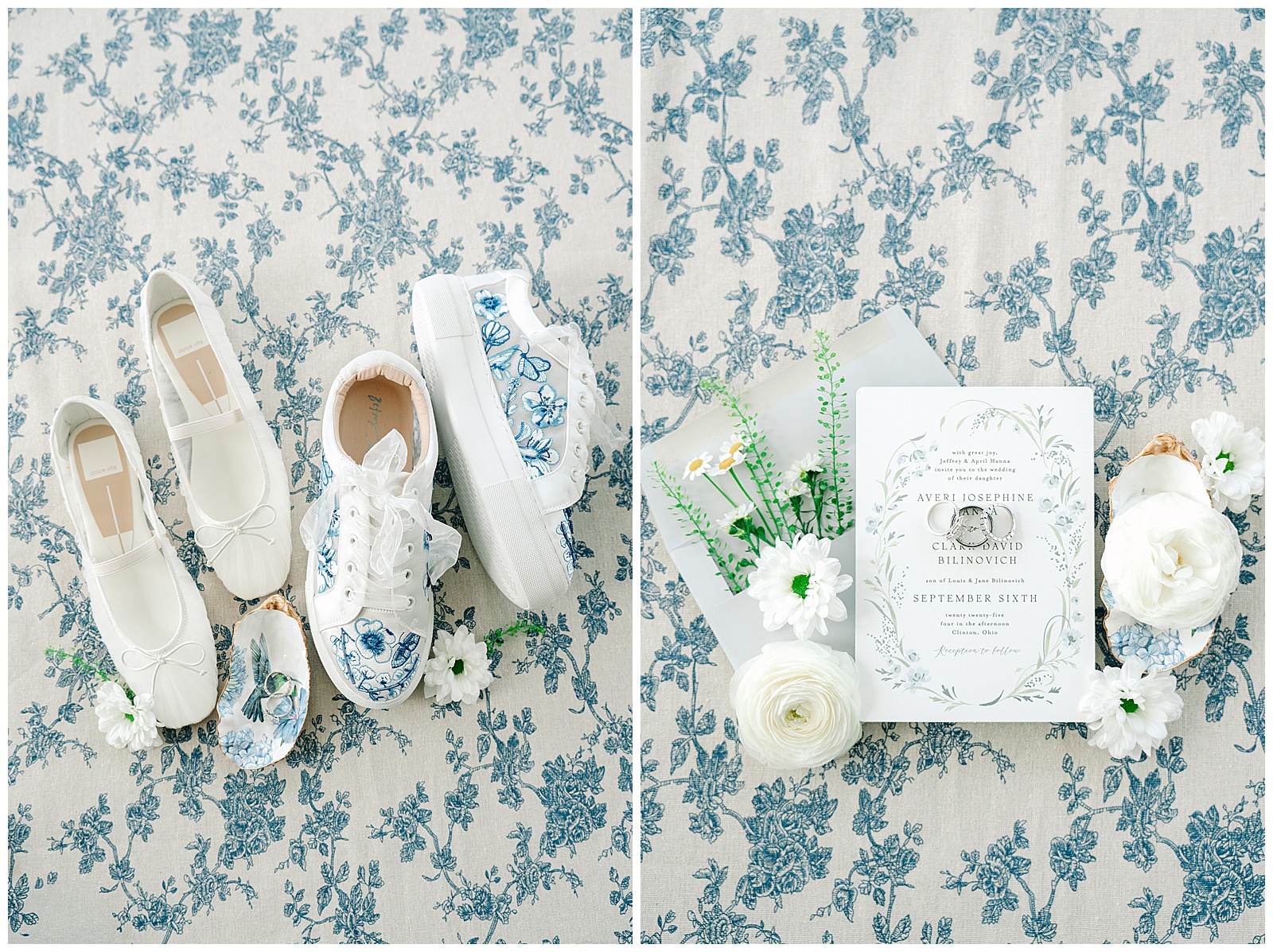Blues and White Backyard Wedding in Clinton, Ohio | Heather J Photography | Ohio Wedding and Engagement Photographer