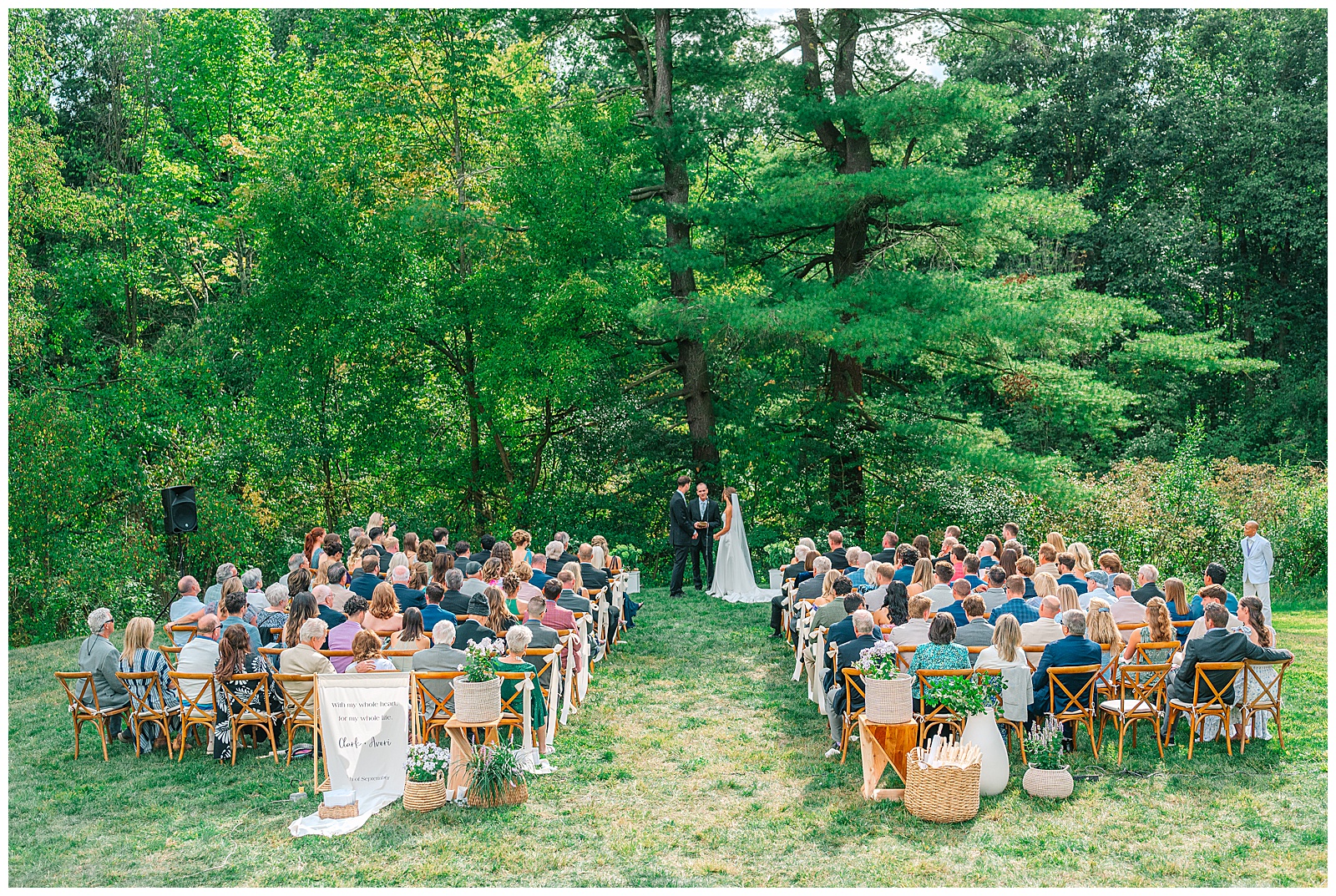 Blues and White Backyard Wedding in Clinton, Ohio | Heather J Photography | Ohio Wedding and Engagement Photographer