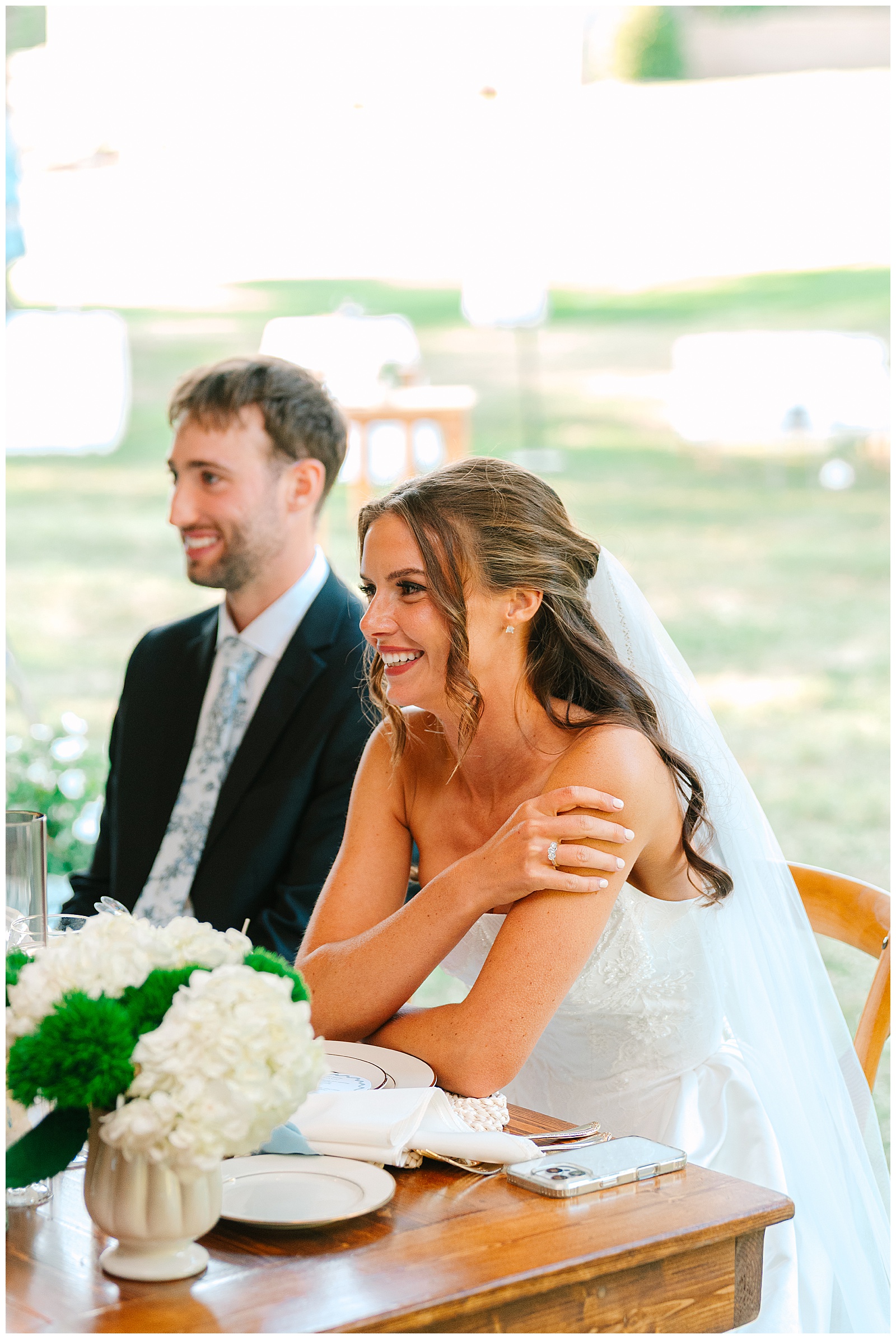 Blues and White Backyard Wedding in Clinton, Ohio | Heather J Photography | Ohio Wedding and Engagement Photographer