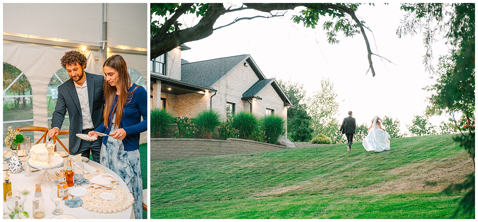 Blues and White Backyard Wedding in Clinton, Ohio | Heather J Photography | Ohio Wedding and Engagement Photographer
