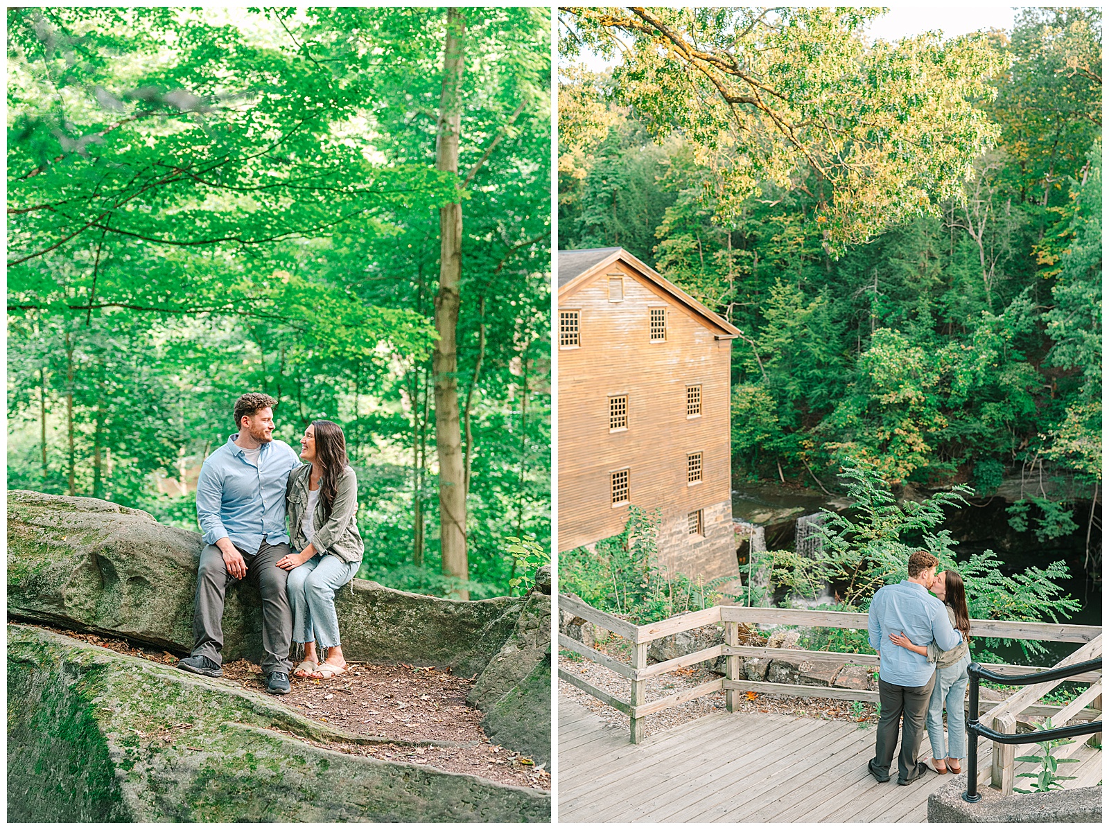 Cinderella Bridge and Lanterman's Mill Summer Engagement in Youngstown, OH | Heather J Photography | Ohio Engagement Photographer