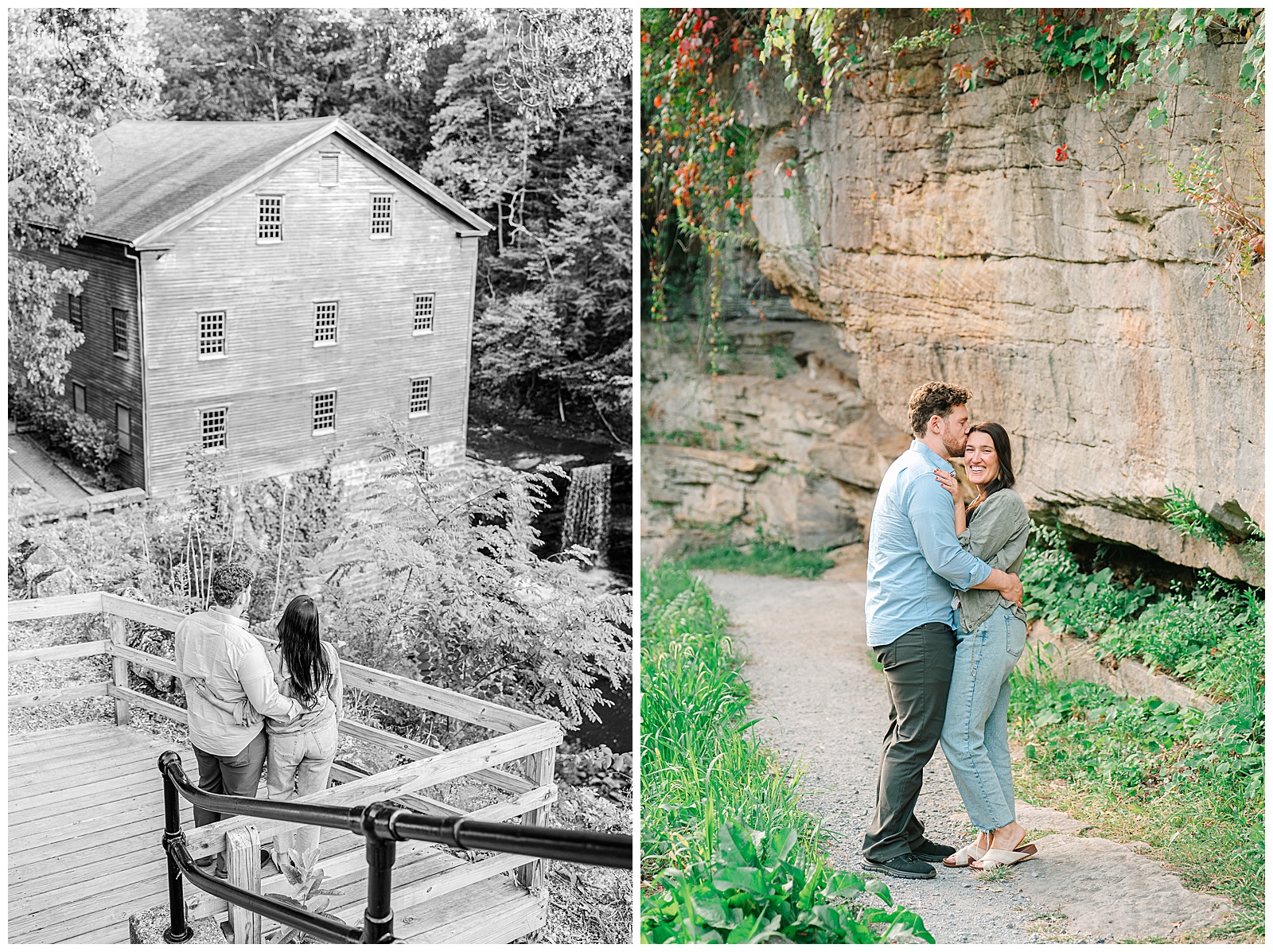 Cinderella Bridge and Lanterman's Mill Summer Engagement in Youngstown, OH | Heather J Photography | Ohio Engagement Photographer