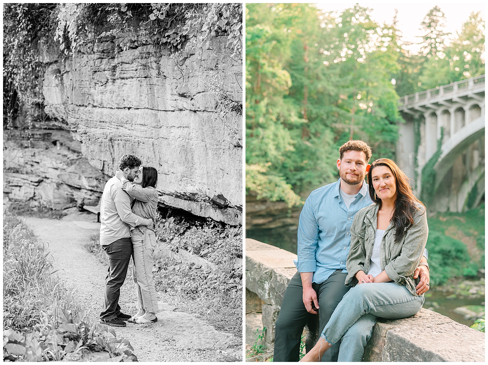 Cinderella Bridge and Lanterman's Mill Summer Engagement in Youngstown, OH | Heather J Photography | Ohio Engagement Photographer