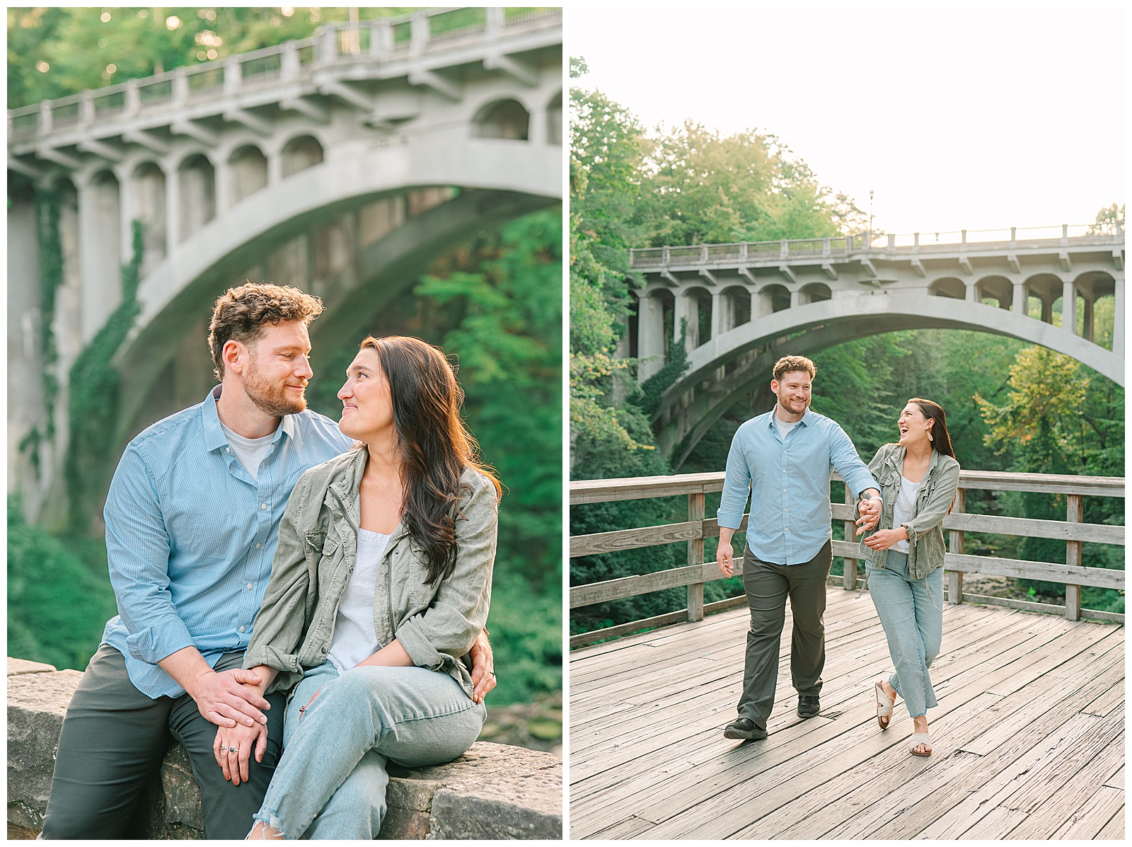 Cinderella Bridge and Lanterman's Mill Summer Engagement in Youngstown, OH | Heather J Photography | Ohio Engagement Photographer