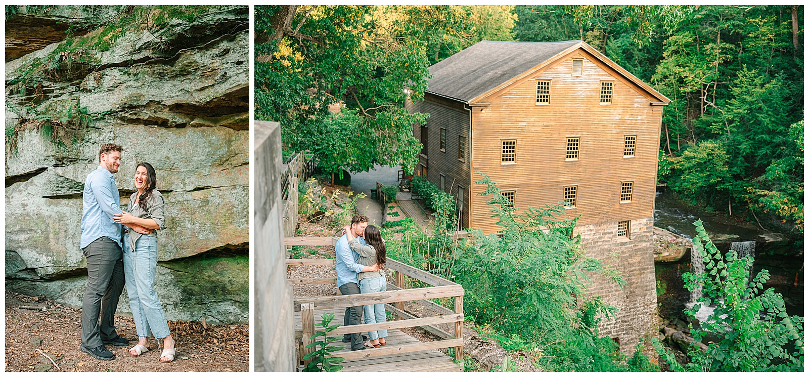 Cinderella Bridge and Lanterman's Mill Summer Engagement in Youngstown, OH | Heather J Photography | Ohio Engagement Photographer
