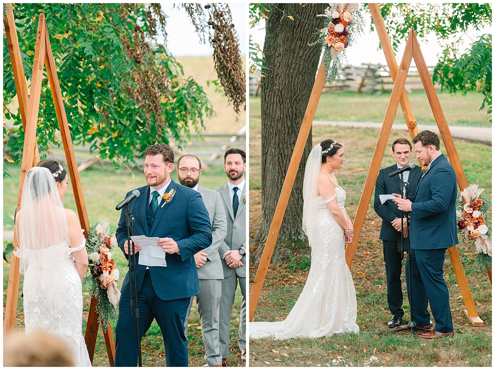 Early Fall Wedding at Diamond Lake Event Barn | Heather J Photography | Ohio Engagement Photographer