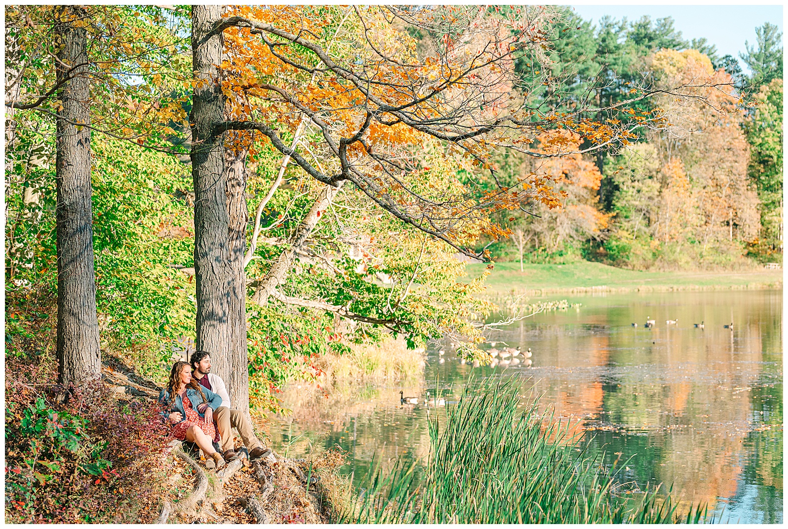 Kendall Lake and Kendall Hills in Peninsula Ohio Fall Engagement | Heather J Photography | Ohio Engagement Photographer