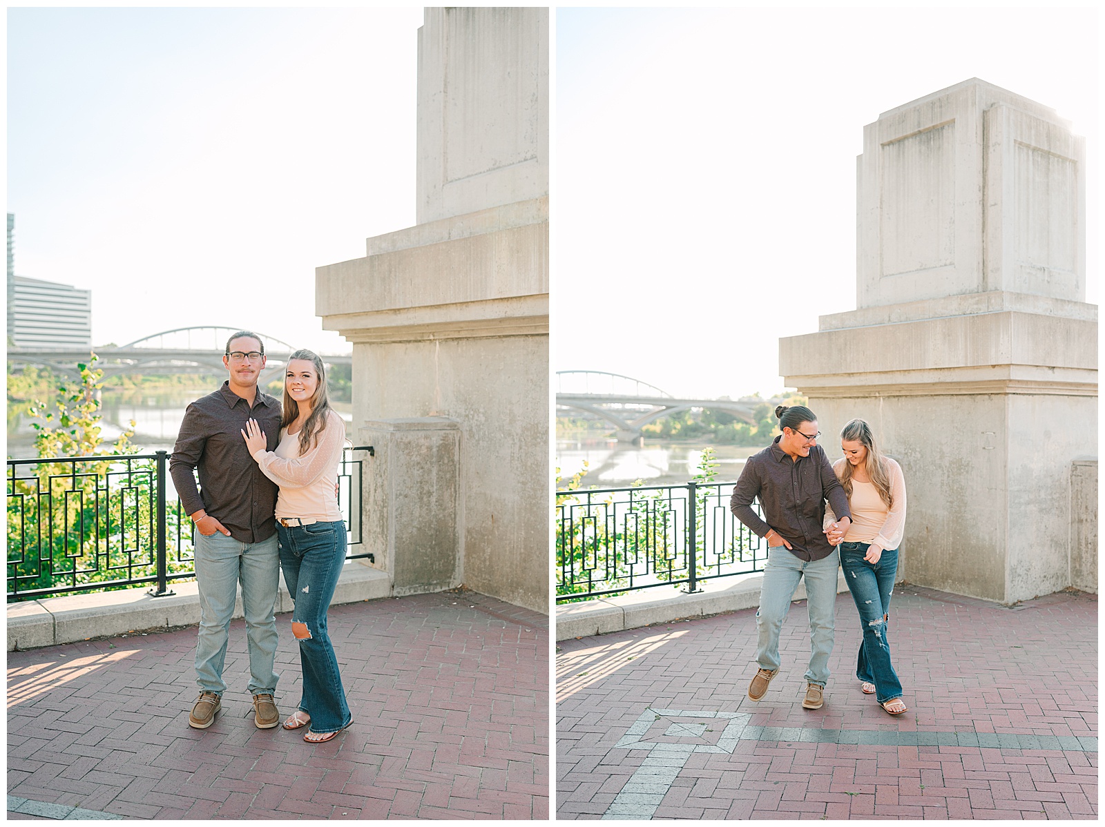 Scioto Mile Columbus Ohio Engagement Session | Heather J Photography | Ohio Engagement Photographer