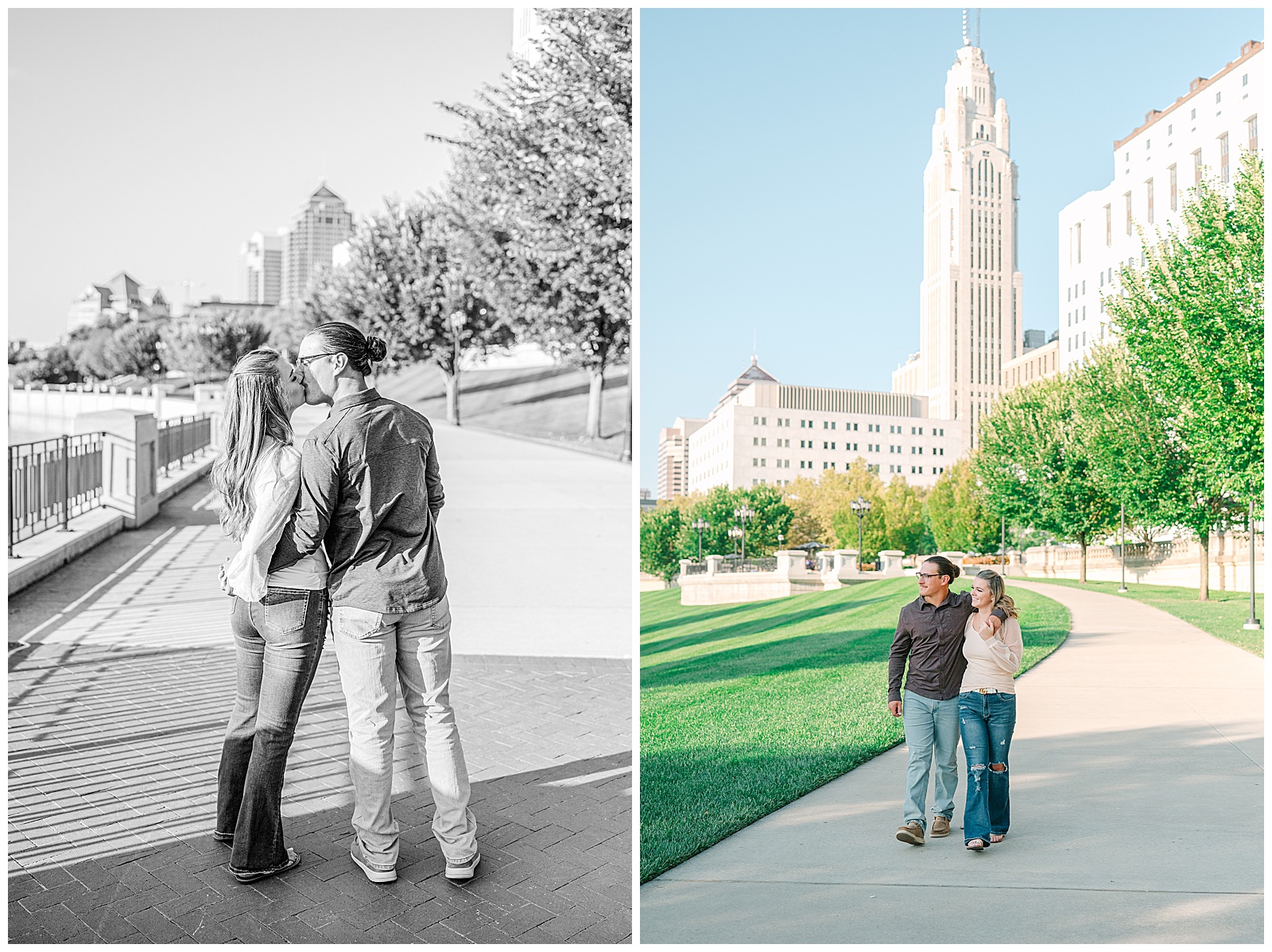 Scioto Mile Columbus Ohio Engagement Session | Heather J Photography | Ohio Engagement Photographer