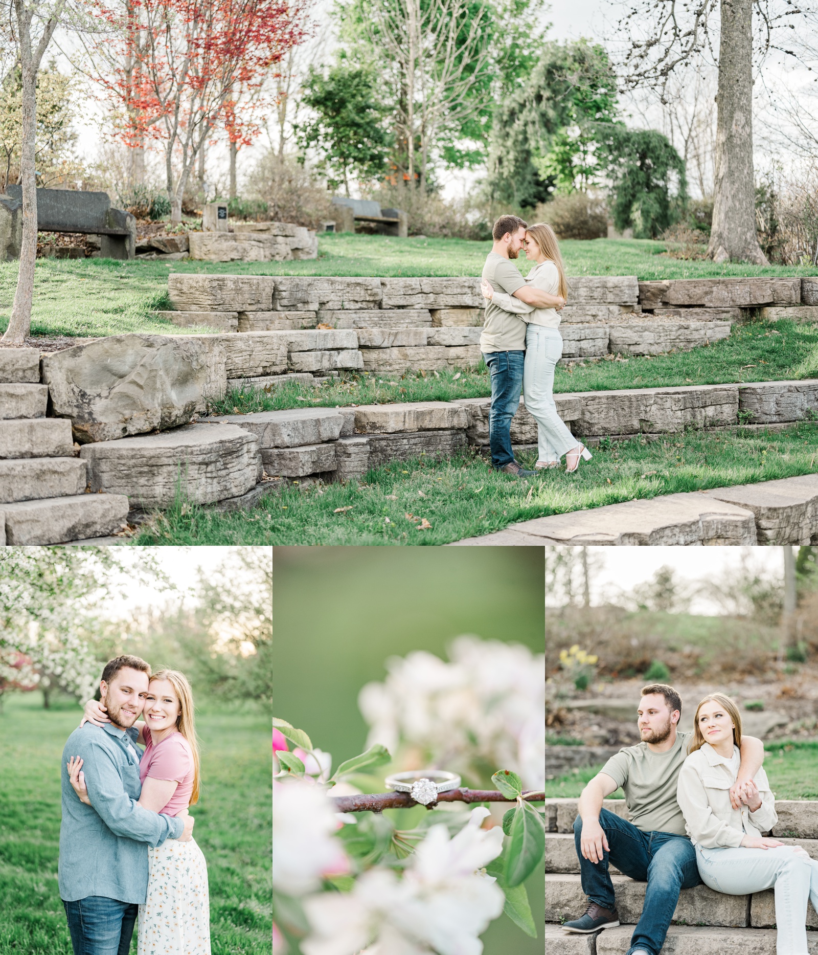Spring Engagement at Secrest Arboretum in Wooster Ohio