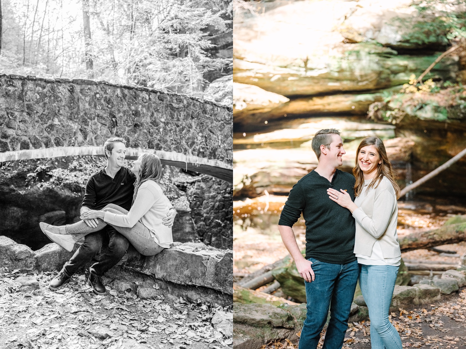 Fall Engagement at Hocking Hills State Park in Logan Ohio