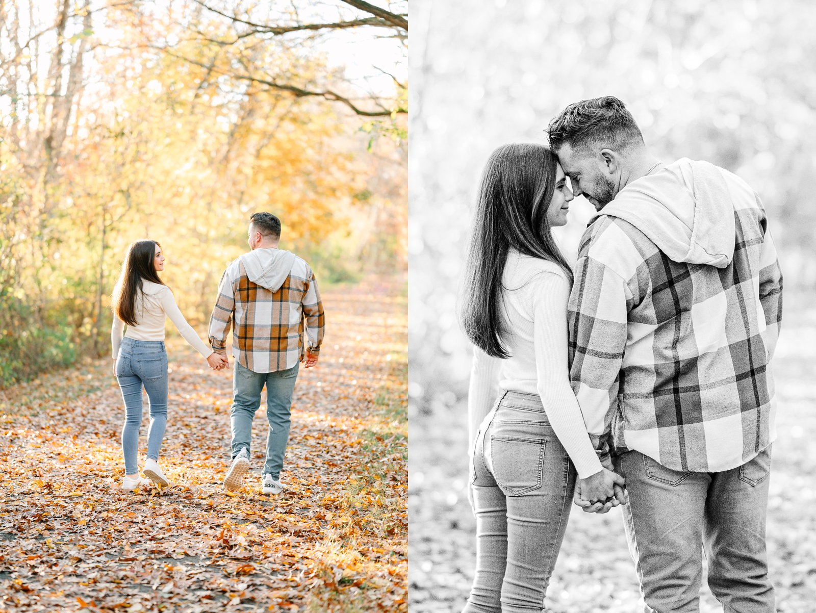 Fall Engagement at Towners Woods in Kent Ohio