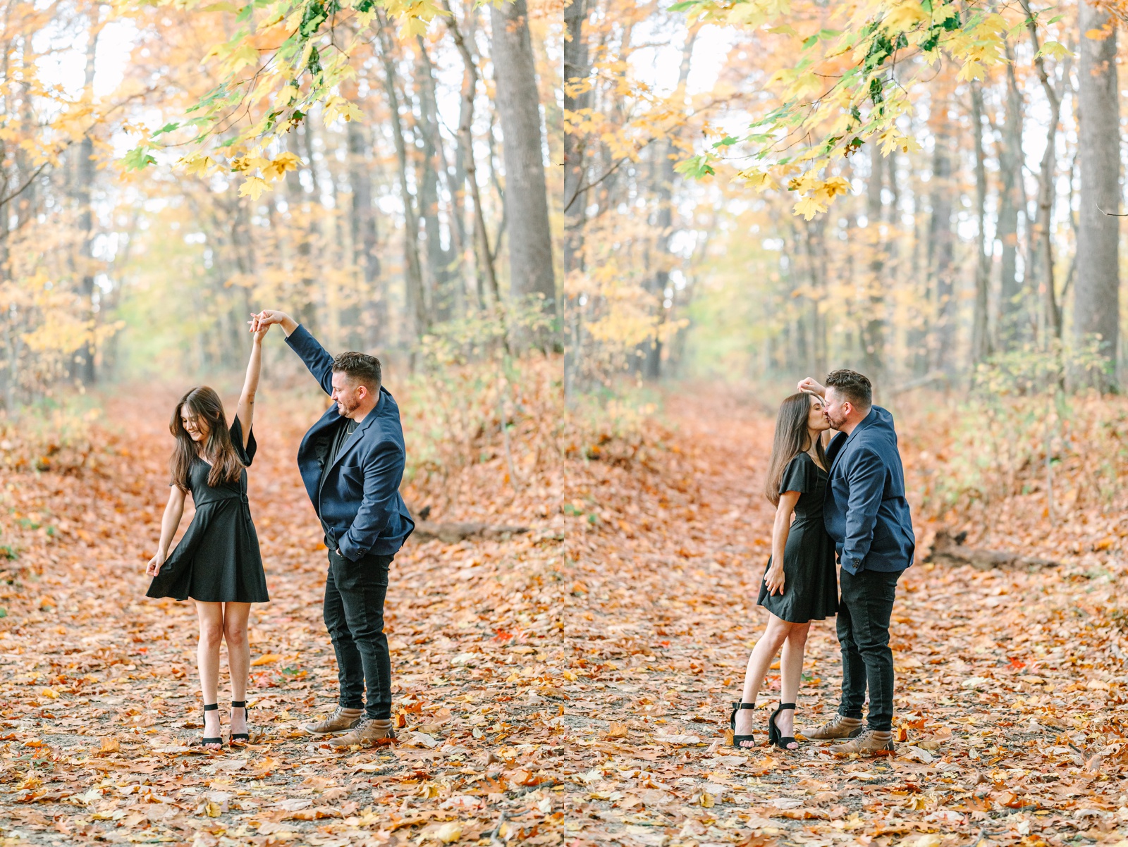 Fall Engagement at Towners Woods in Kent Ohio