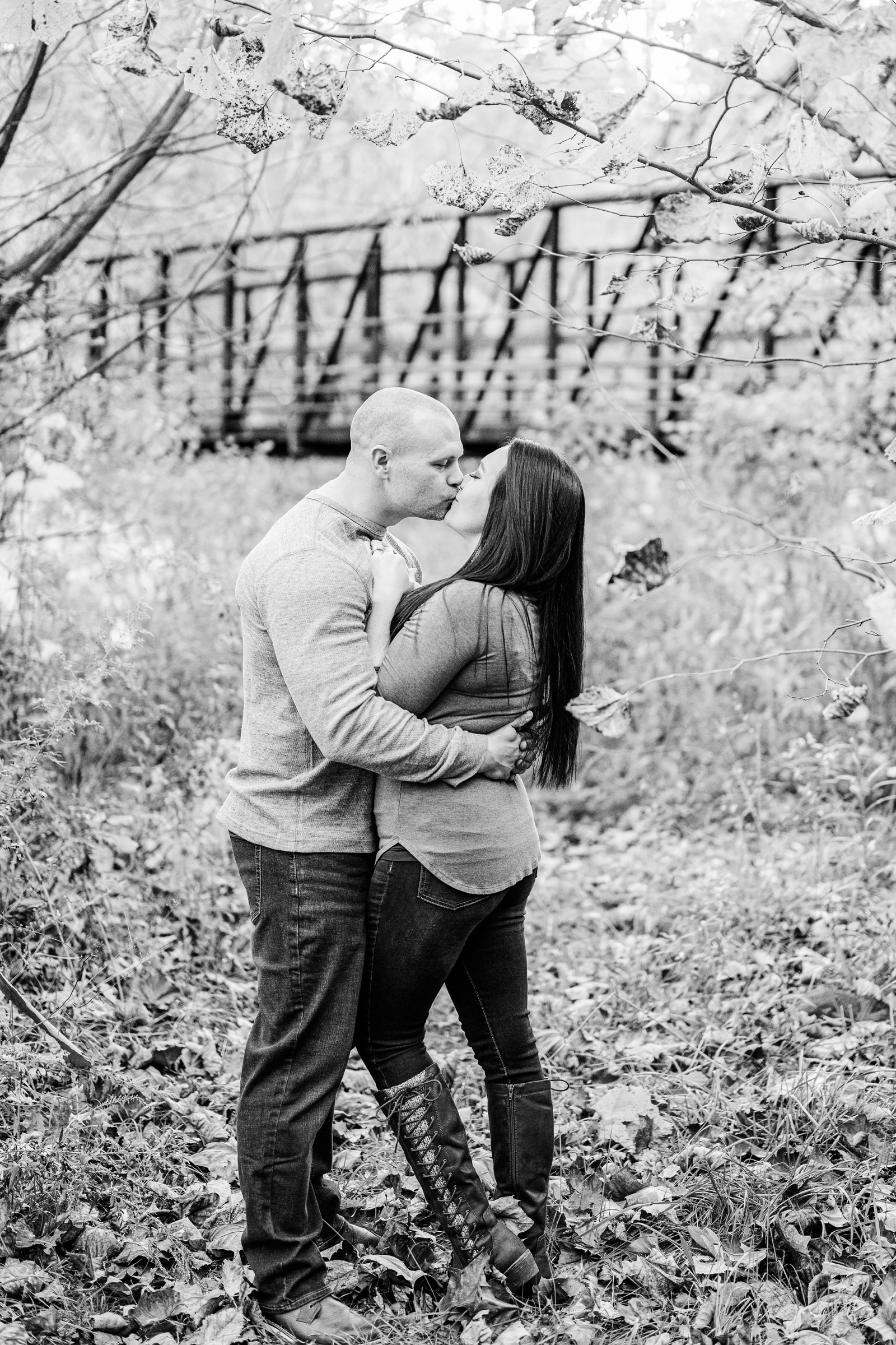 Fall Engagement Session at Station Road Bridge in Brecksville Ohio