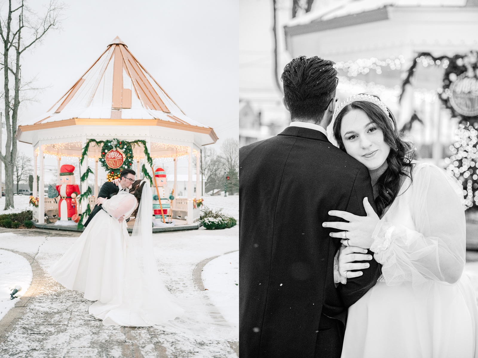 Classic Black and White Winter Wedding near Youngstown Ohio