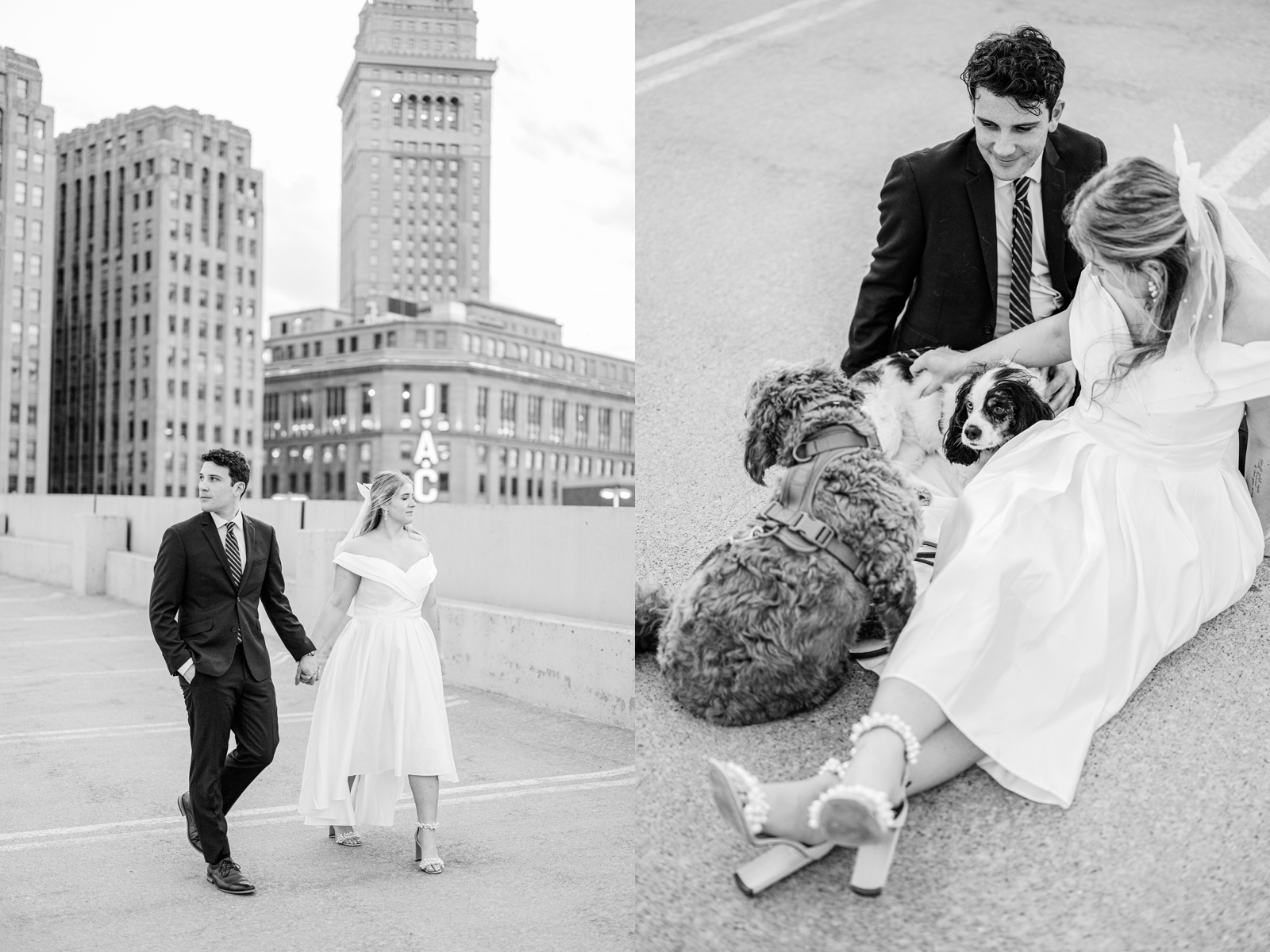 Cleveland Museum of Art and Cleveland OH Downtown Rooftop Engagement Session