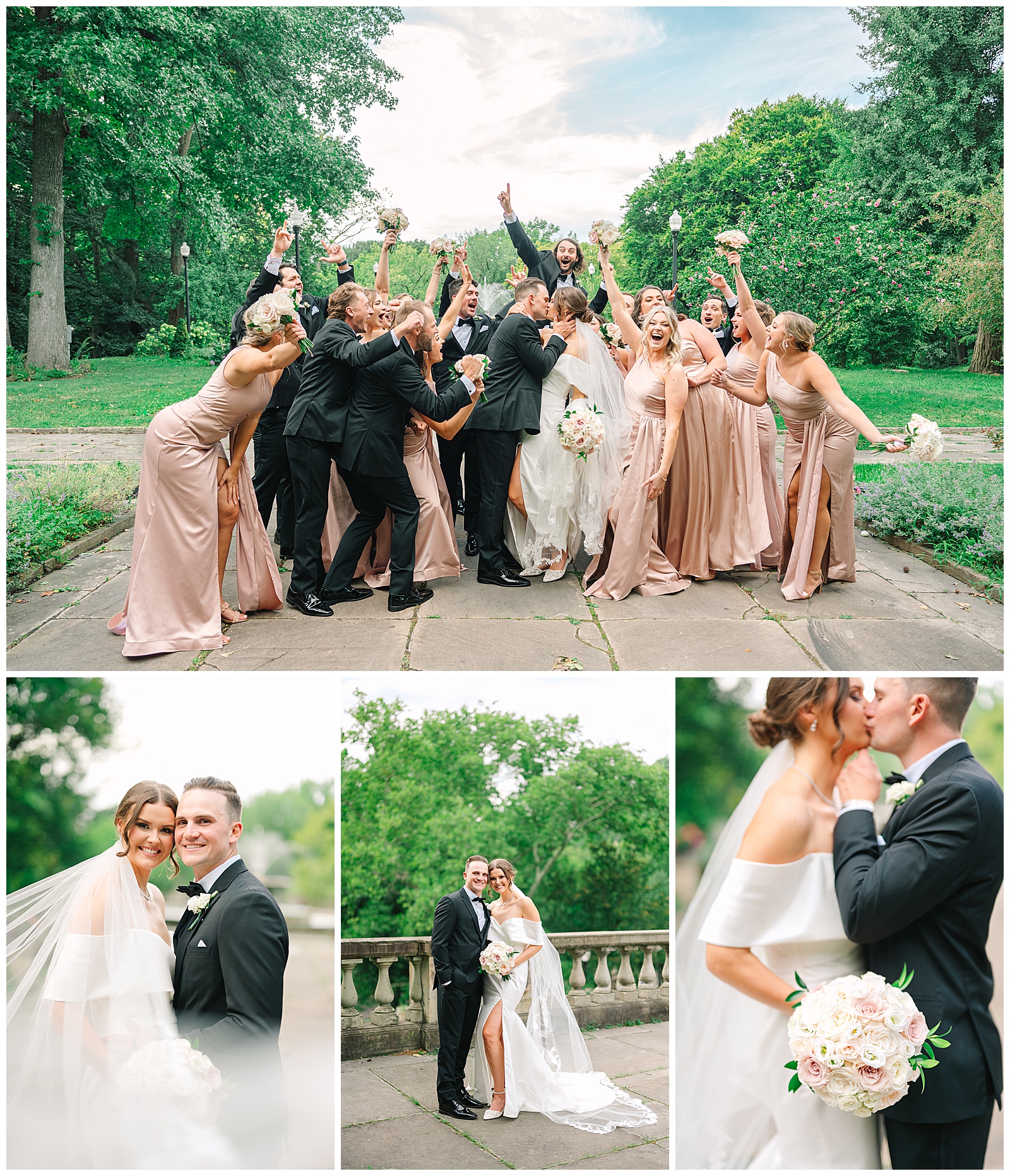 Blush Pink and Black Theme Wedding in Cleveland and Blue Heron Wedding in Medina Ohio