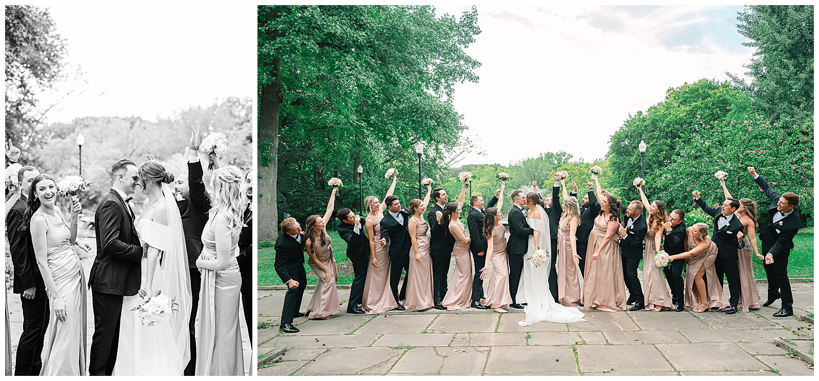 Blush Pink and Black Theme Wedding in Cleveland and Blue Heron Wedding in Medina Ohio