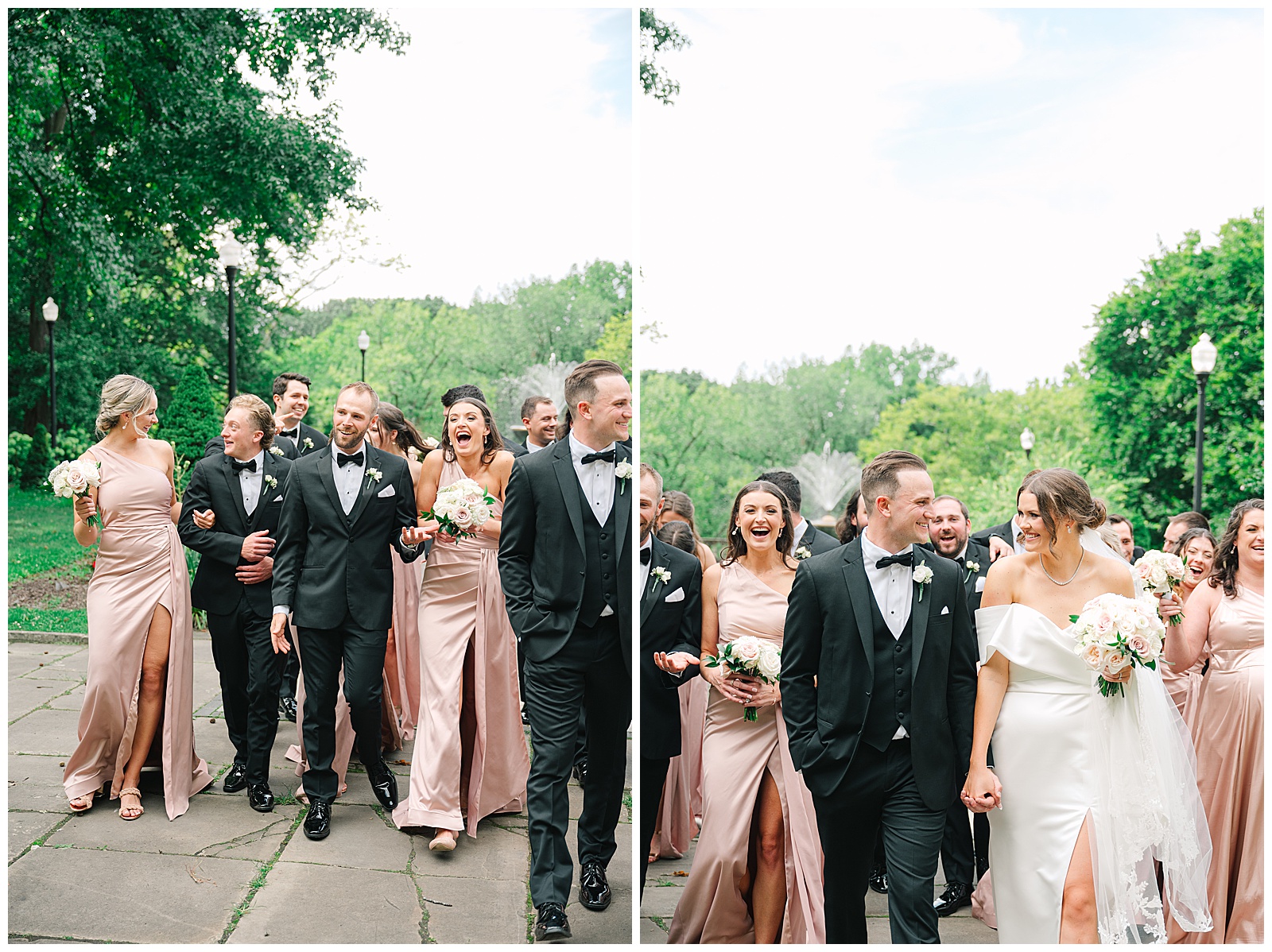 Blush Pink and Black Theme Wedding in Cleveland and Blue Heron Wedding in Medina Ohio