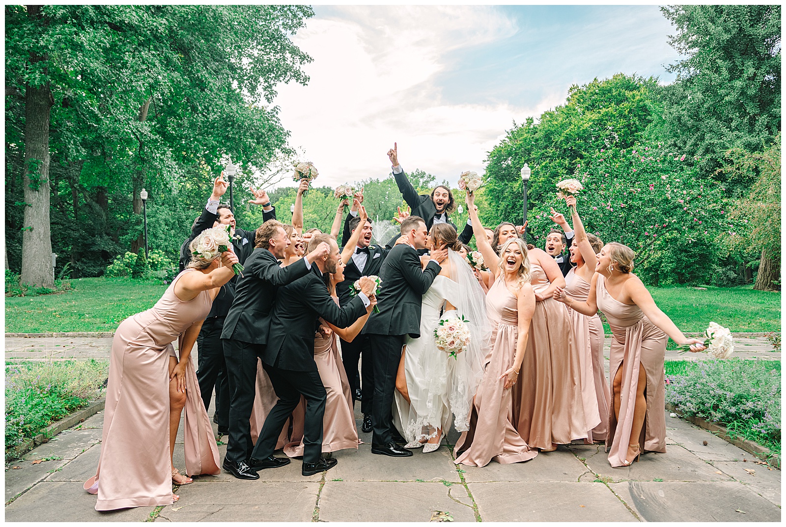 Blush Pink and Black Theme Wedding in Cleveland and Blue Heron Wedding in Medina Ohio