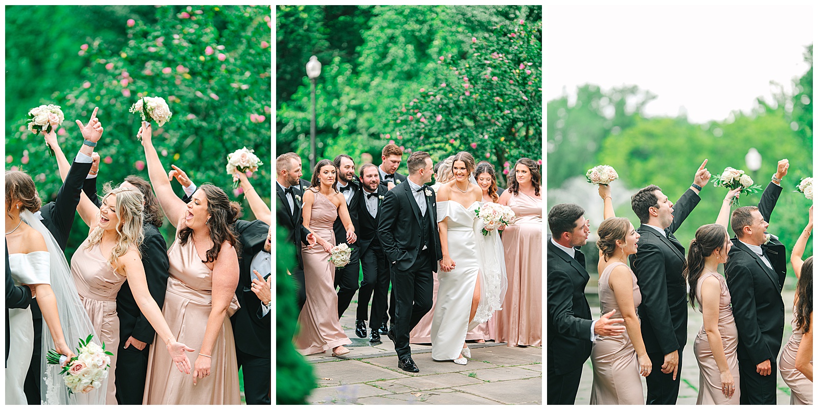 Blush Pink and Black Theme Wedding in Cleveland and Blue Heron Wedding in Medina Ohio