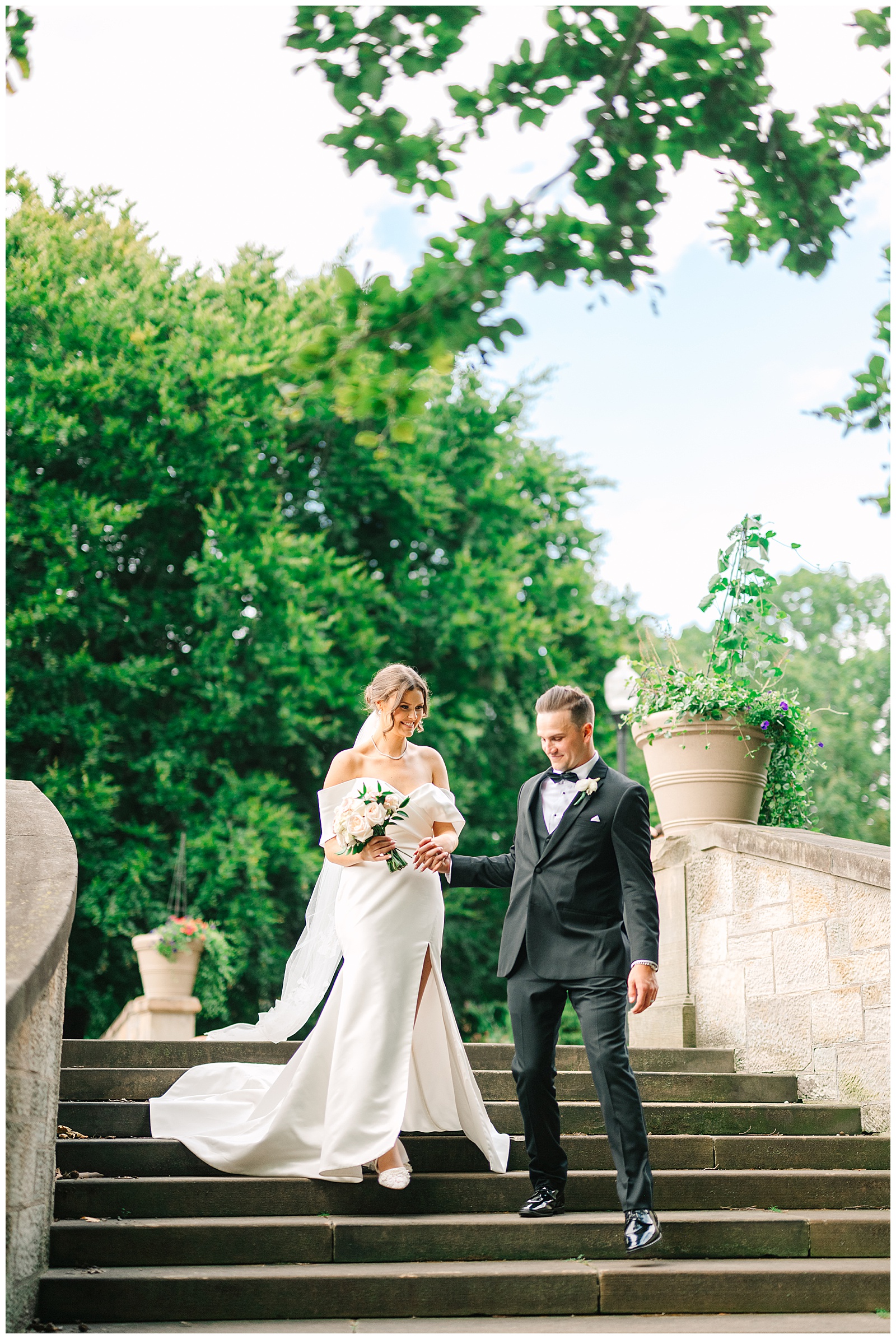 Blush Pink and Black Theme Wedding in Cleveland and Blue Heron Wedding in Medina Ohio