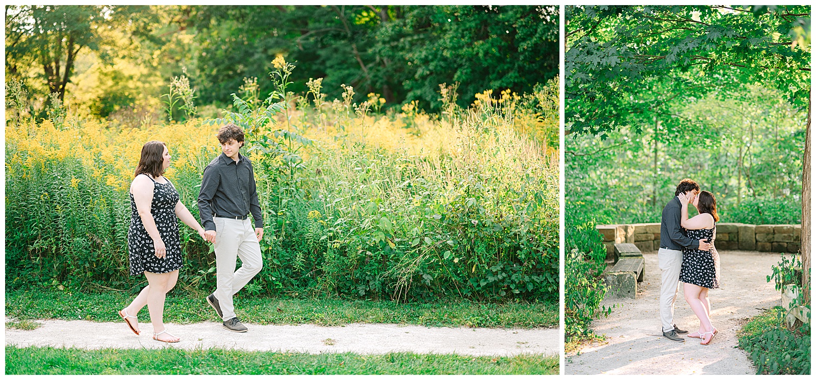 Everett Covered Bridge and The Ledges in Peninsula Ohio Engagement Sesssion