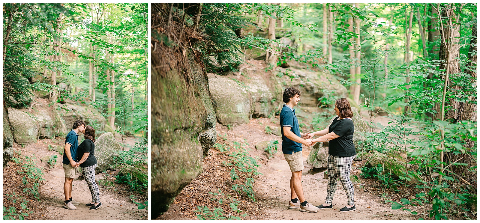 Everett Covered Bridge and The Ledges in Peninsula Ohio Engagement Sesssion