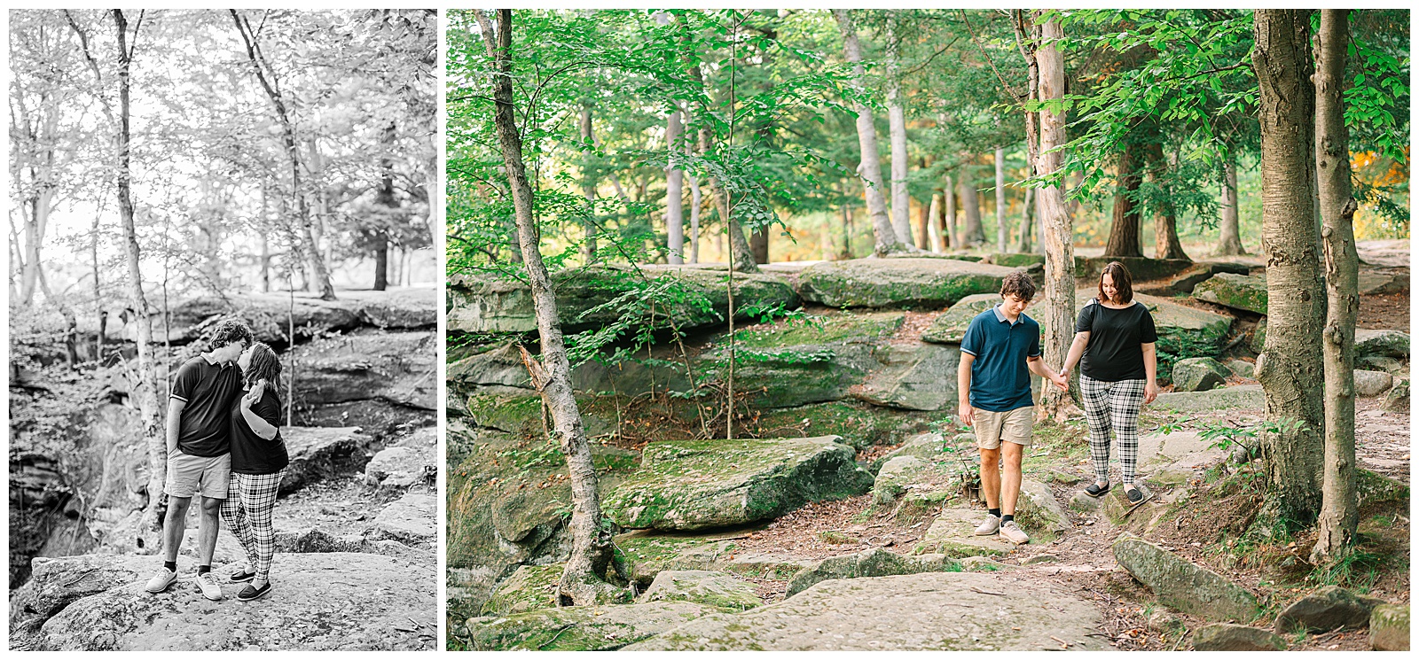 Everett Covered Bridge and The Ledges in Peninsula Ohio Engagement Sesssion