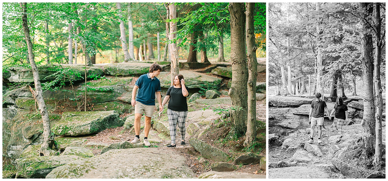 Everett Covered Bridge and The Ledges in Peninsula Ohio Engagement Sesssion