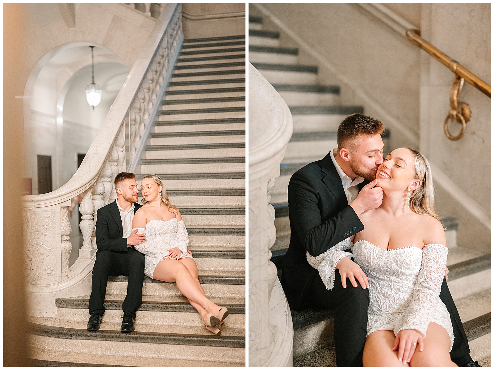 Vintage Courthouse Cleveland Library and Cleveland Art Museum Engagement Session