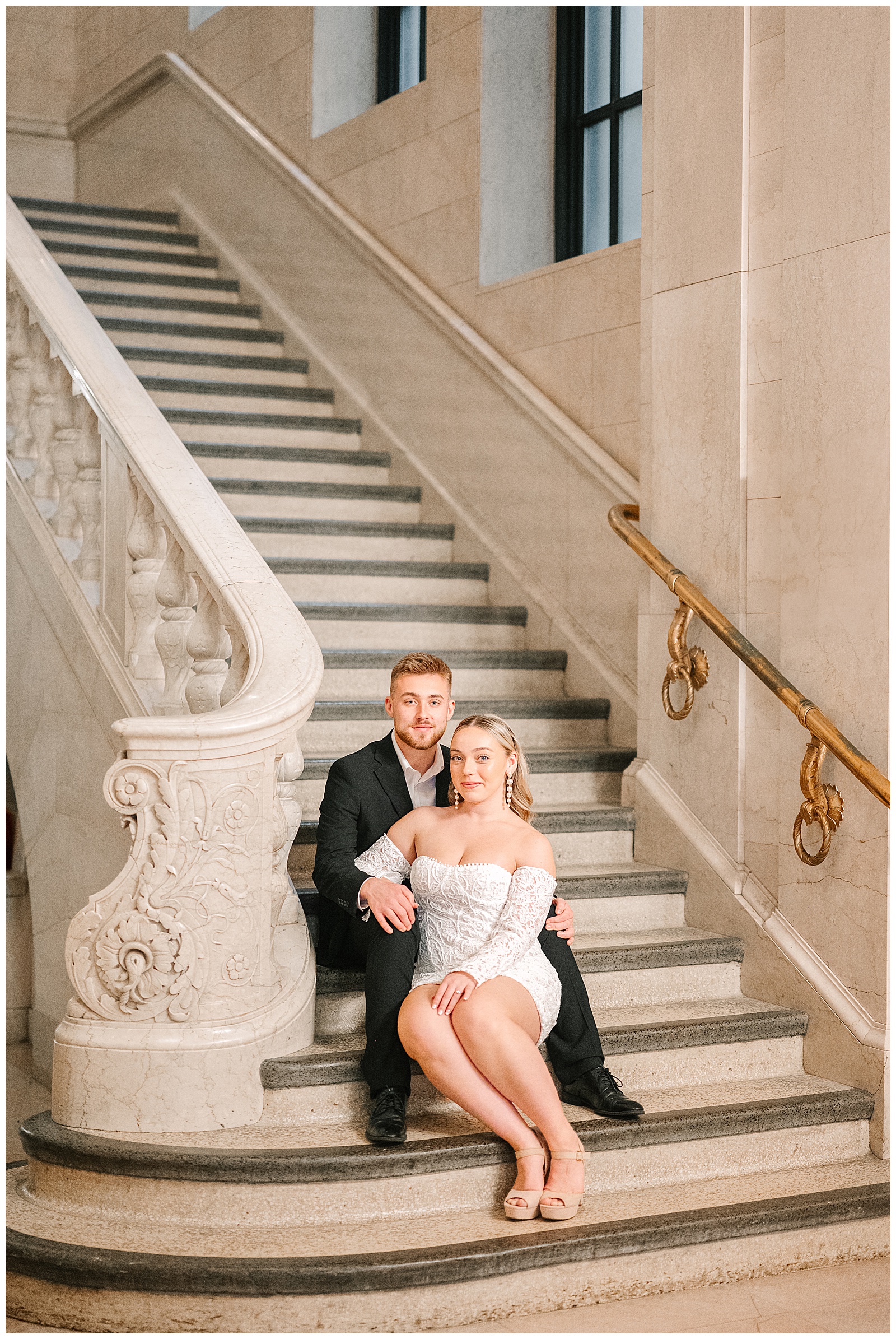 Vintage Courthouse Cleveland Library and Cleveland Art Museum Engagement Session