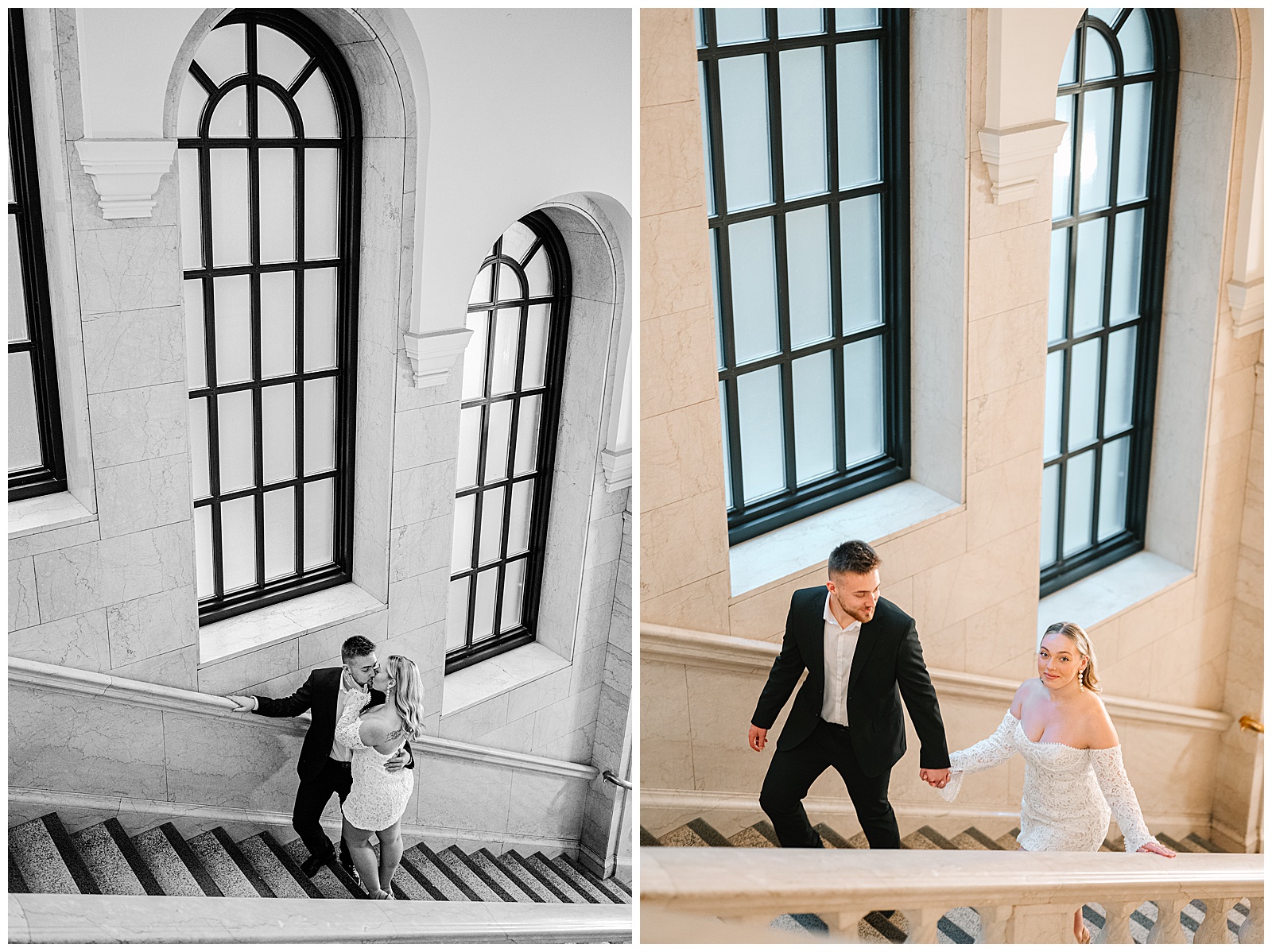 Vintage Courthouse Cleveland Library and Cleveland Art Museum Engagement Session