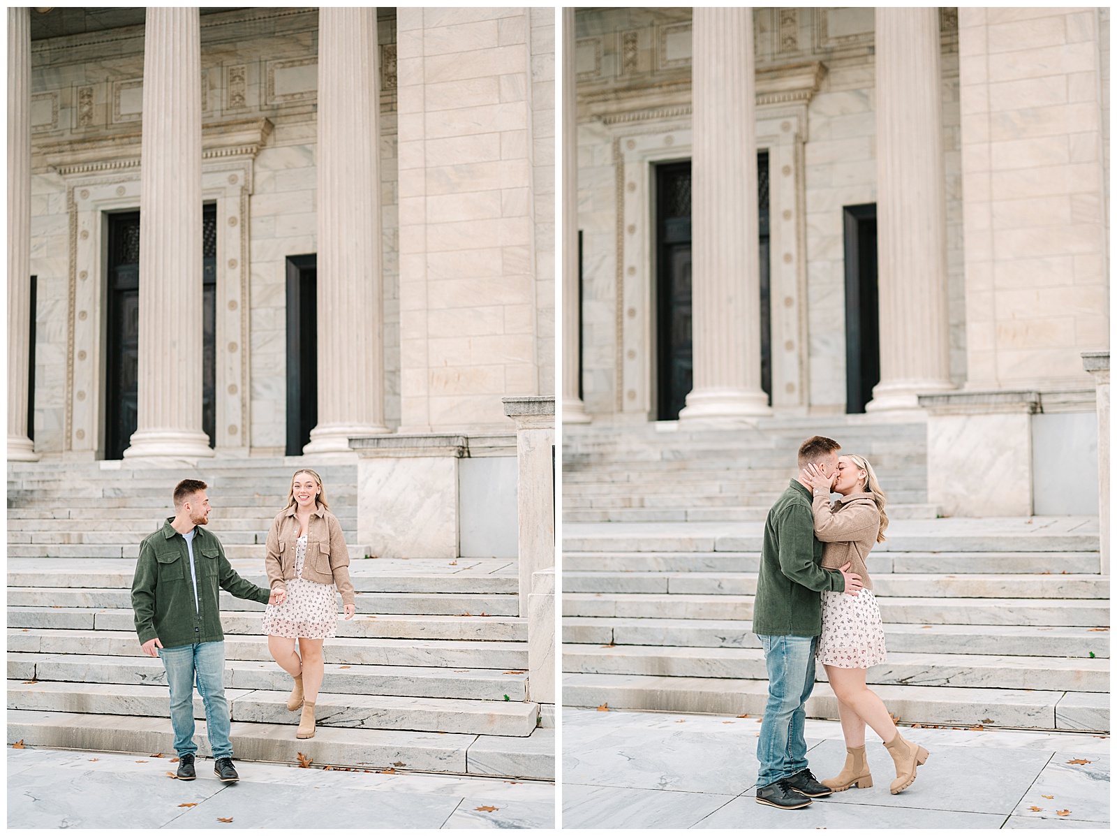 Vintage Courthouse Cleveland Library and Cleveland Art Museum Engagement Session