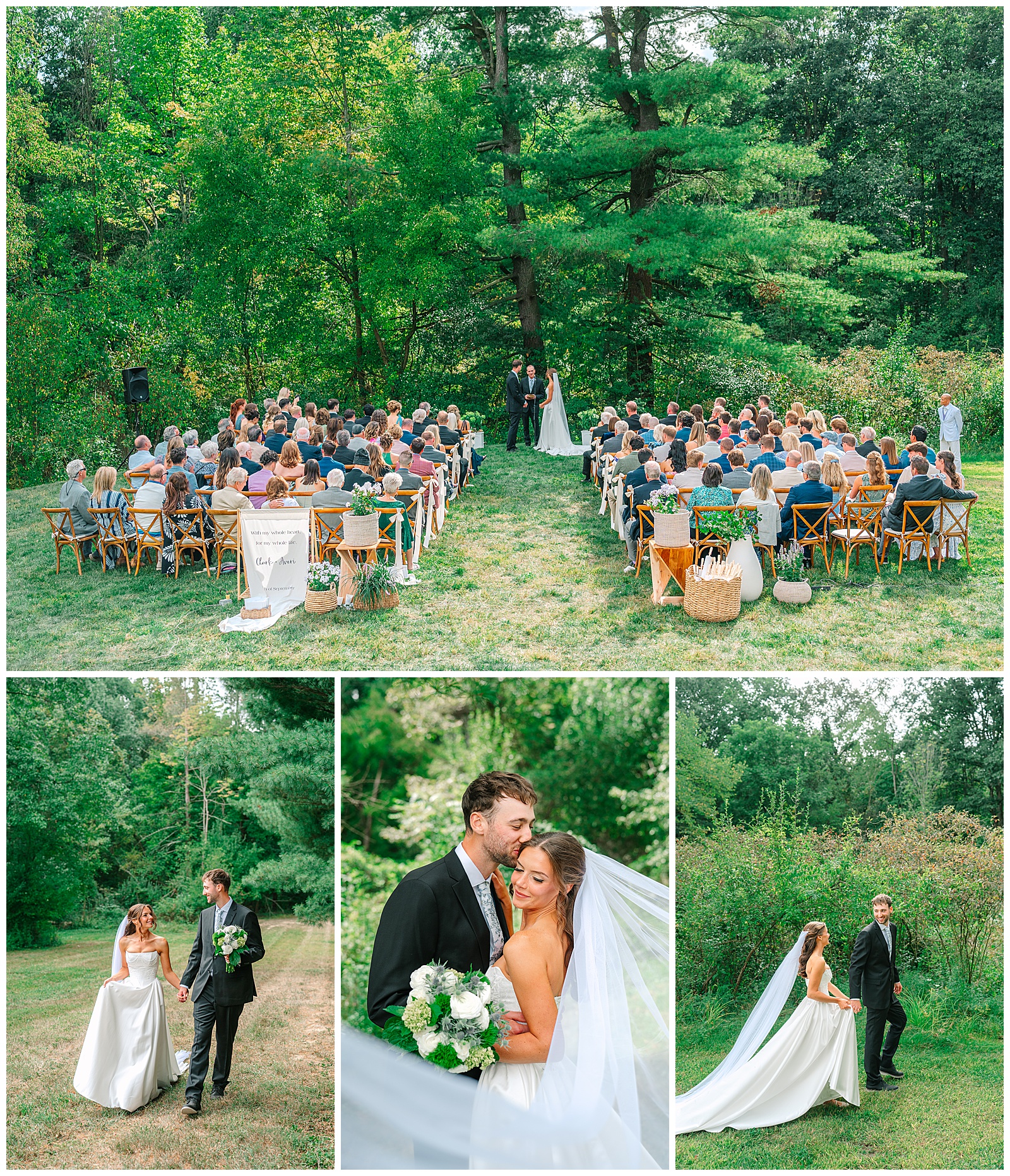 Blues and White Backyard Wedding in Clinton, Ohio | Heather J Photography | Ohio Wedding and Engagement Photographer