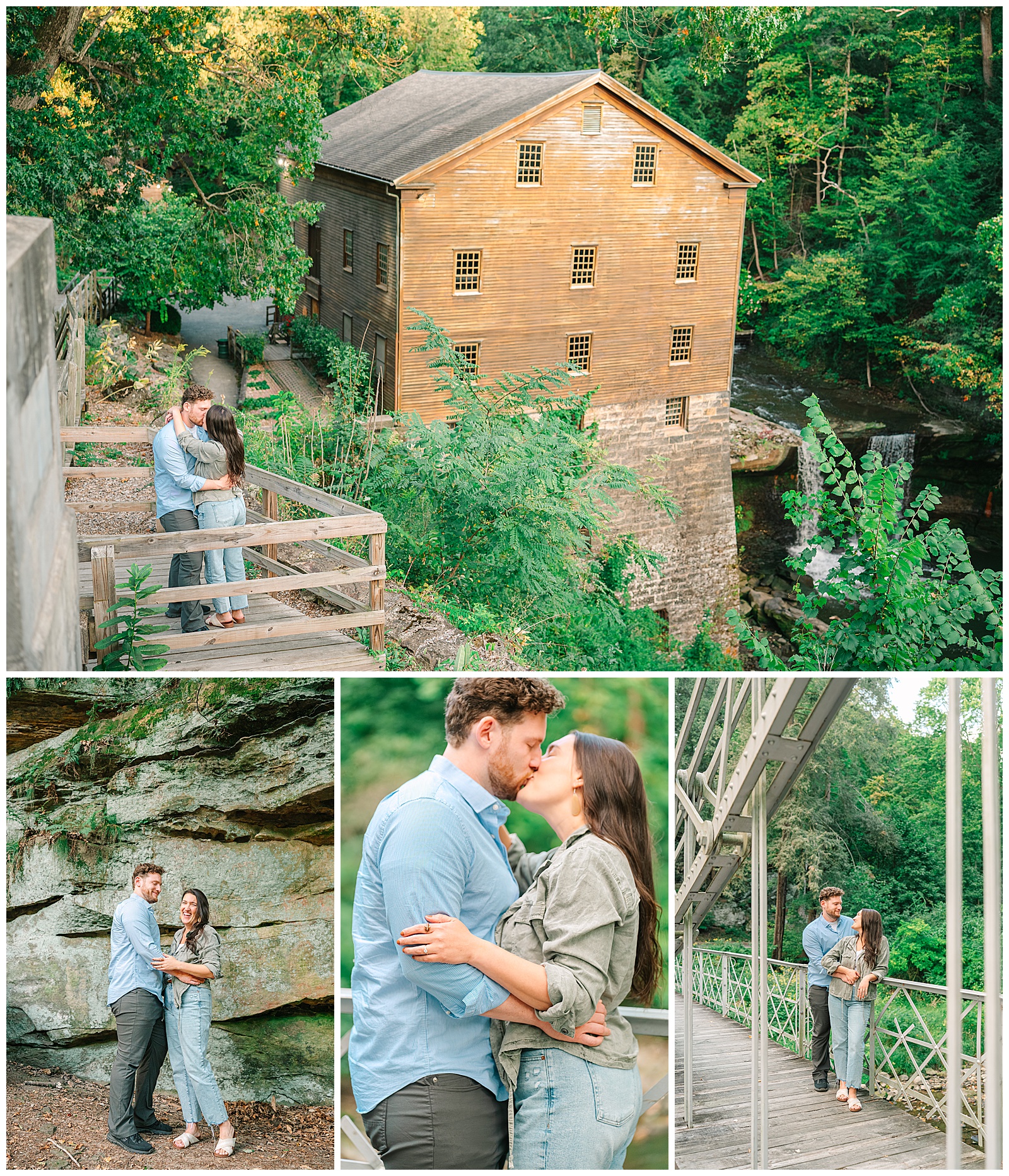 Cinderella Bridge and Lanterman's Mill Summer Engagement in Youngstown, OH | Heather J Photography | Ohio Engagement Photographer